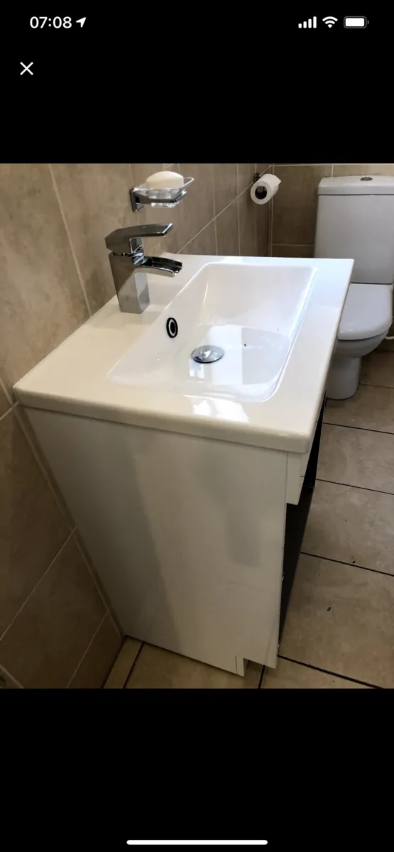 Vanity basin unit with mixer tap in Steve's bathroom refit, Starcross