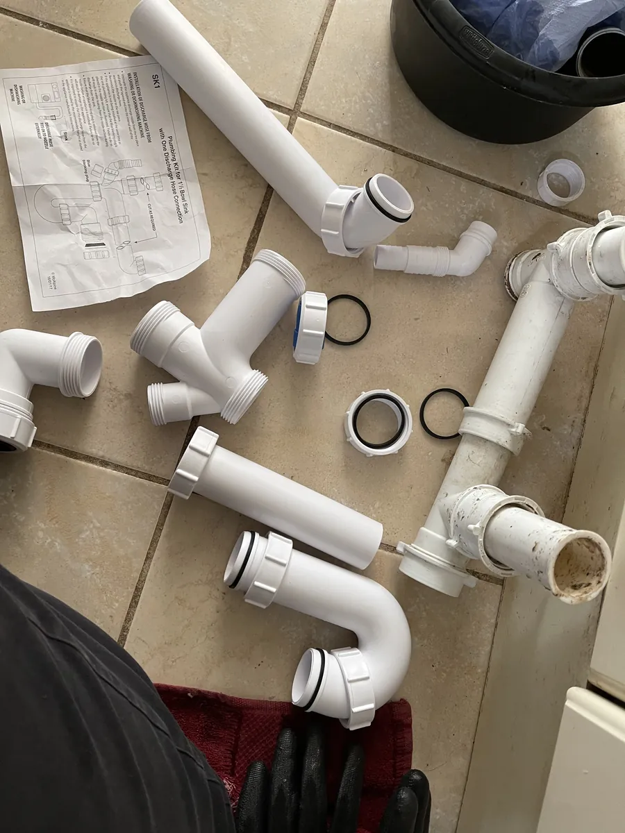 New waste fittings laid out
