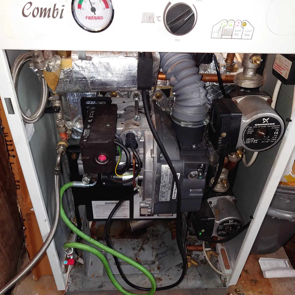 Worcester Heatslave oil combi with the front off