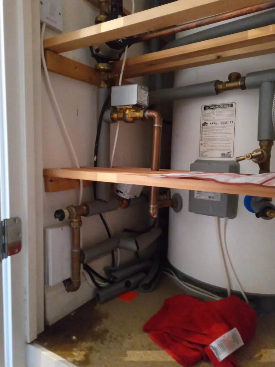 New hot water cylinder installation, Devon